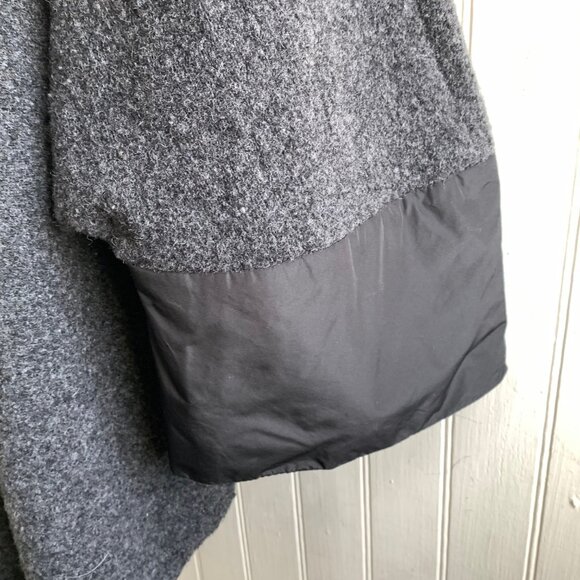 Luukaa Gray Wool Draped Dolman Sleeve Swing Style Jacket Coat US 10 Snap Close - Picture 7 of 16